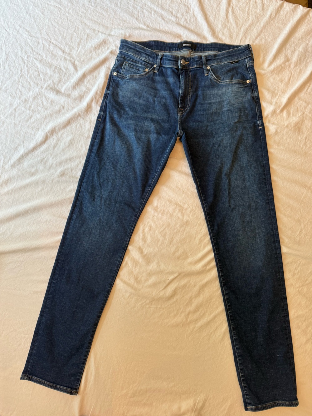 Mavi Slim Straight Jeans in Dark Blue 34/34